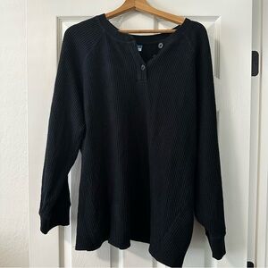 Old Navy Maternity black waffle knit sweater top size XL